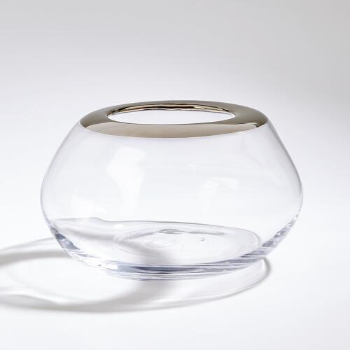 Organic Formed Vase-Platinum Rim