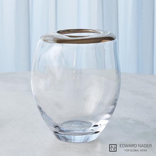 Harper Organic Formed Vase-Platinum Rim-Med