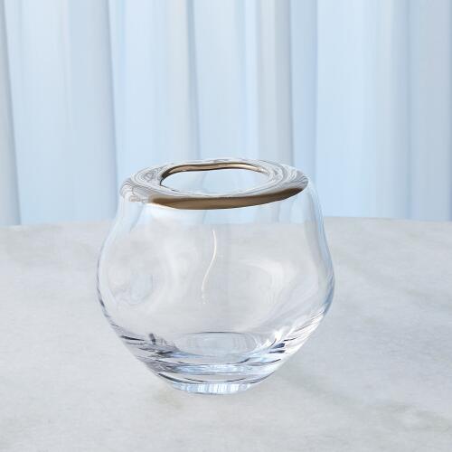 Organic Formed Vase-Platinum Rim