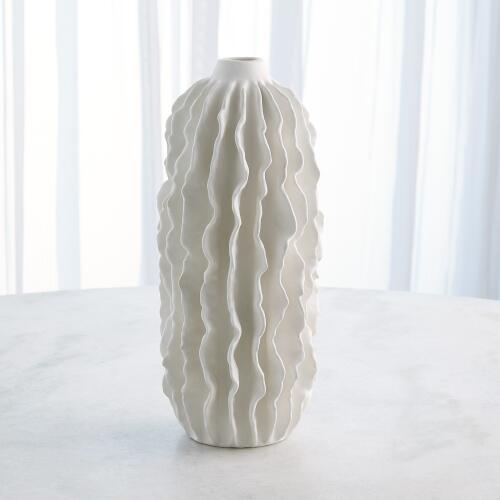 Sea Ribbons Vase-Matte White