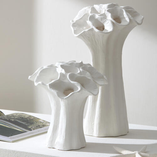 Flora Coral Vase-Bouquet-White