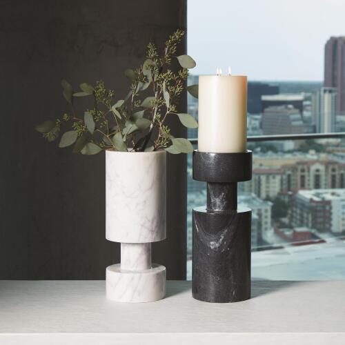 Luc Vase-Black Marble