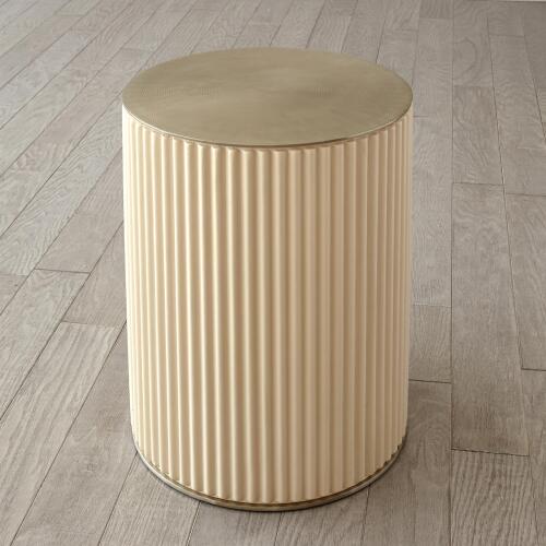 Camille Side Table-White Bronze