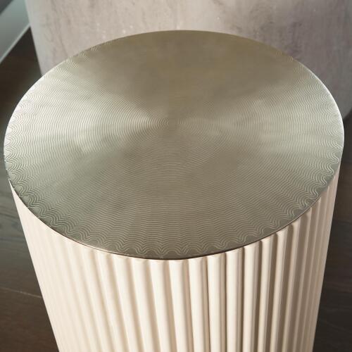 Camille Side Table-White Bronze