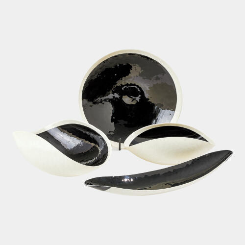 Ebony and Ivory Gondola Bowl