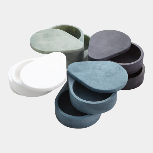 Alabaster Teardrop Double Box-Swivel-Green