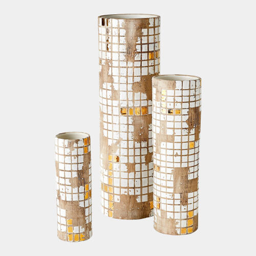 Racked Golden Mosaic Vase