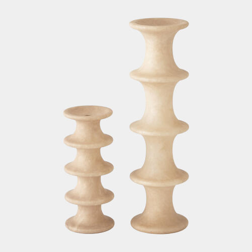 Phoebus Ridge Alabaster Candlestick-Sand