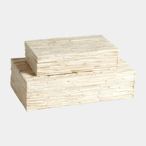Sazed Chiseled Bone Box-Natural