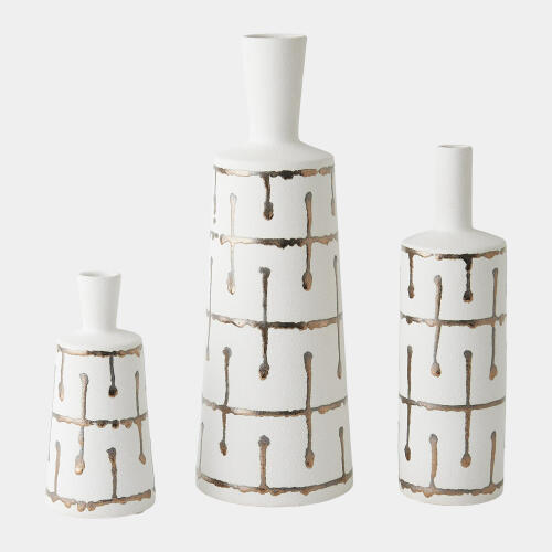 Labirinto Golden Stripe White Vase