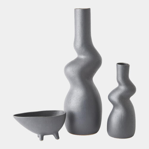 Bellamy Footed Bowl-Dark Gray