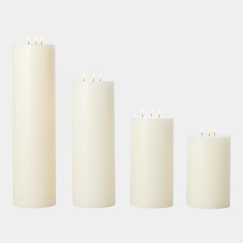 3 Wick Pillar Candle-Unscented