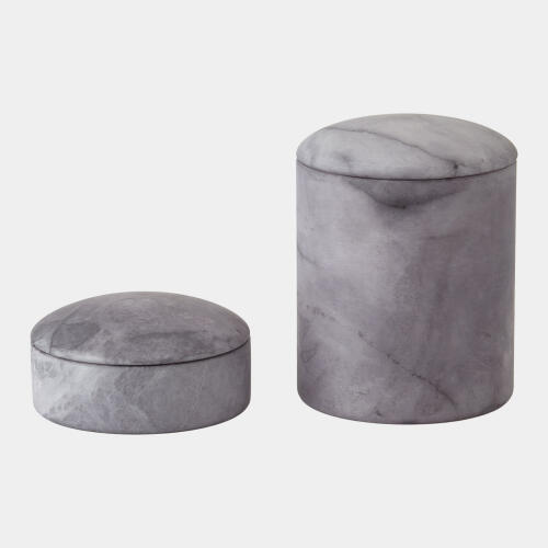 Gala Alabaster Canister-Gray-Tall