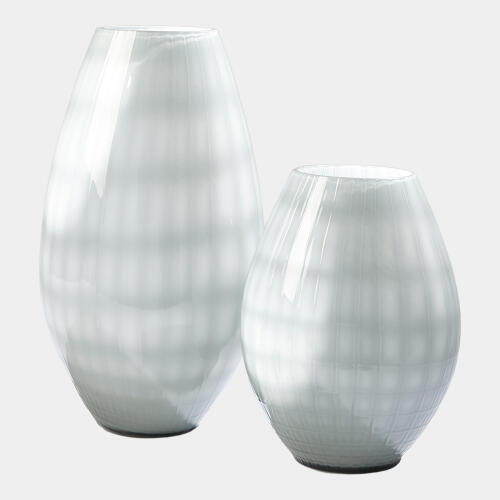 Otis Cased Glass Vase-Grid-Blue