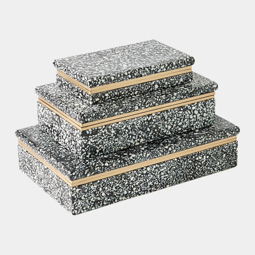 Arthur Terrazzo Box-Black/White