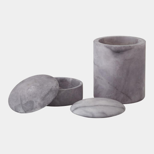 Gala Alabaster Canister-Gray-Tall