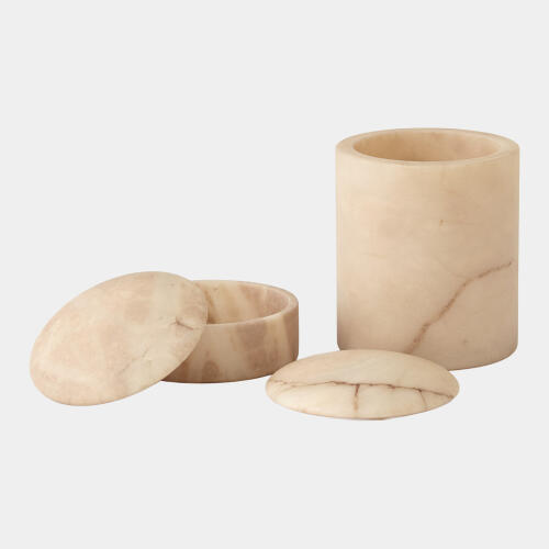 Gala Alabaster Canister-Sand-Tall