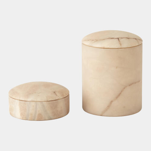 Gala Alabaster Canister-Sand-Tall