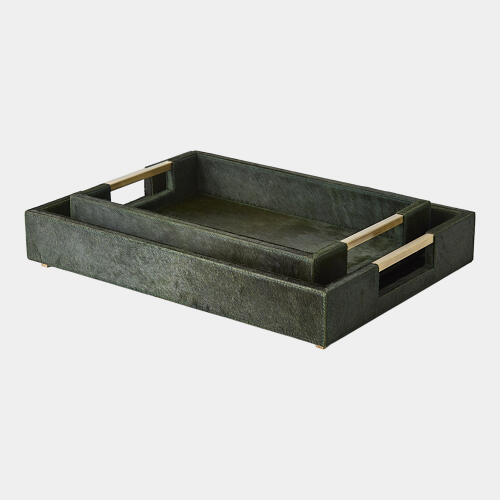 Posh Tray-Hair-On-Hide Green