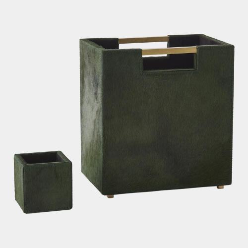 Posh Pencil Cup-Hair-On-Hide Green