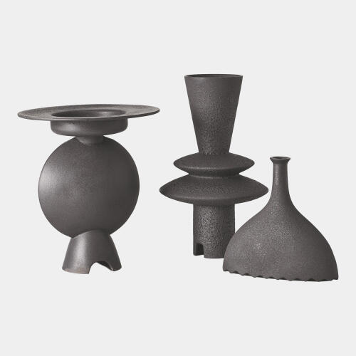 Camille Geometric Vase-Black