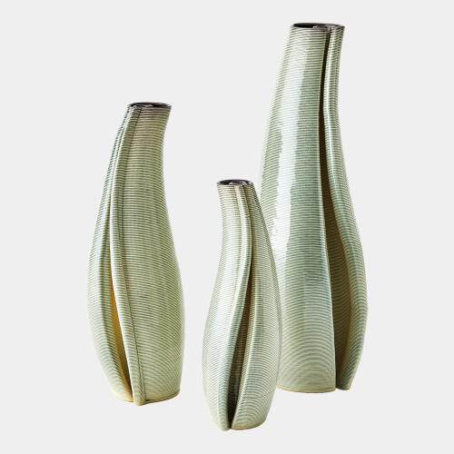 Rift Vase-Washed Green