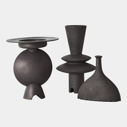Camille Geometric Vase-Black
