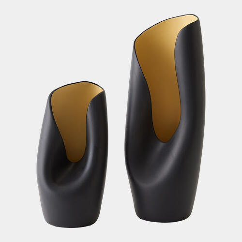 Avian Vase-Black/Gold