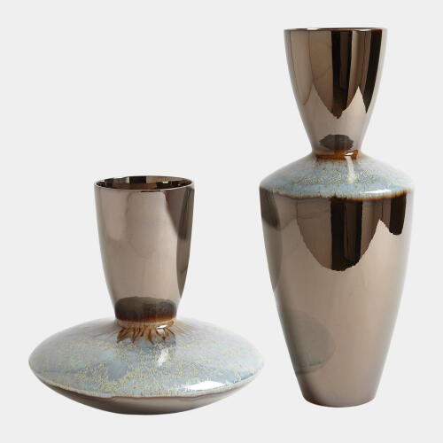 Marta's Vase-Bronze Reactive Blue-Low