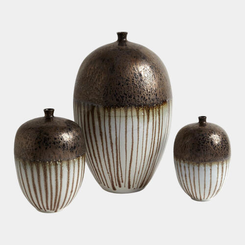 Azha Reactive Bronze Stripe Vessel