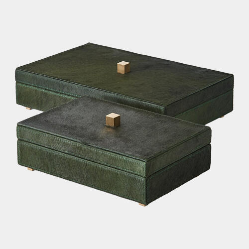 Posh Box-Hair-On-Hide Green