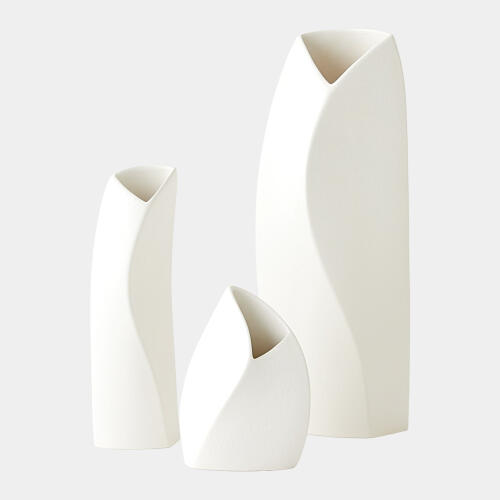 Willow Vase-White-Med
