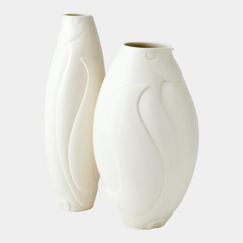 Penguin Vase-Matte White-Tall