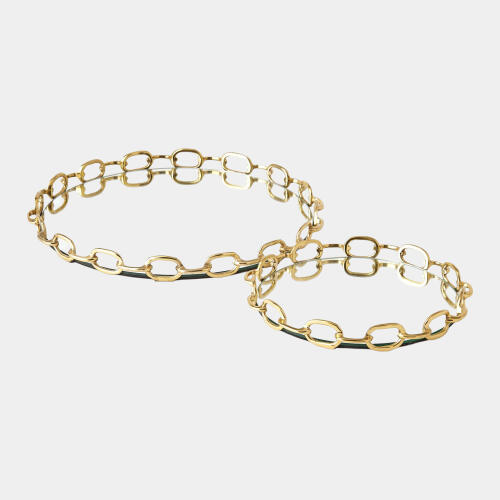 Linked Mirrored Tray-Brass