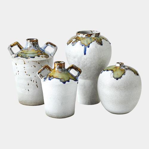 Volcan Handled Jar-Gray/Reactive Green