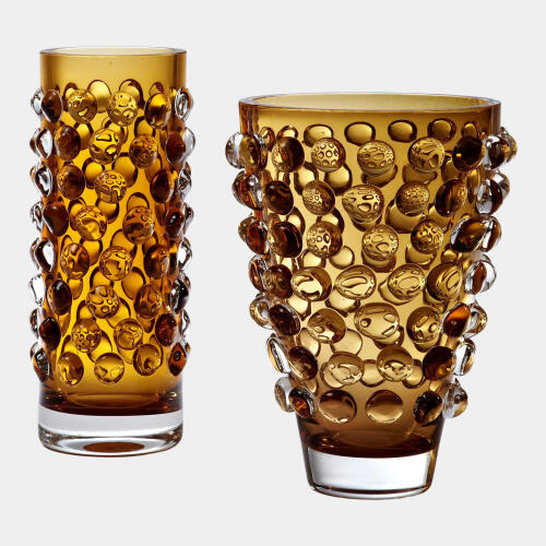 Brandi Wide Vase-Amber