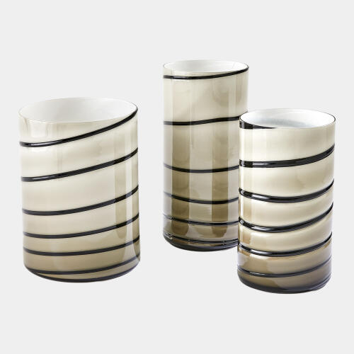 Twirl Vase-Amber/White