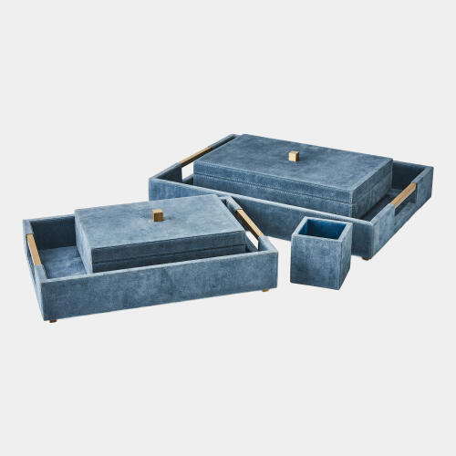 Posh Box-Dusty Blue Suede