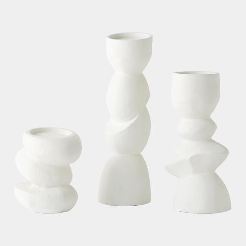 Pradier Candle Holder-White-Sm