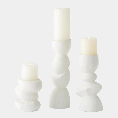 Pradier Candle Holder-White-Sm