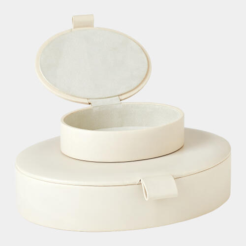 Barrow Signature Oval Leather Box-Mist