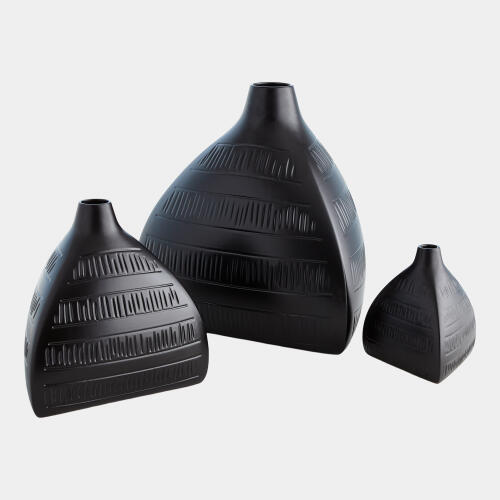 Tagines Glazed Vase-Matte Black