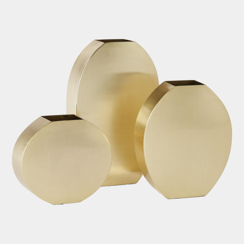 Shannon Squared Vase-Brass