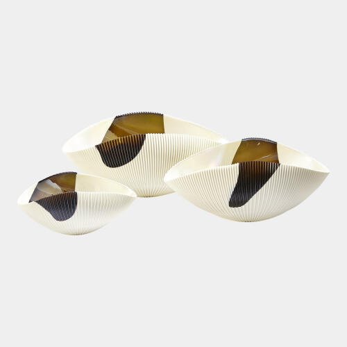 Pleated Bowl-Bronze Stripe