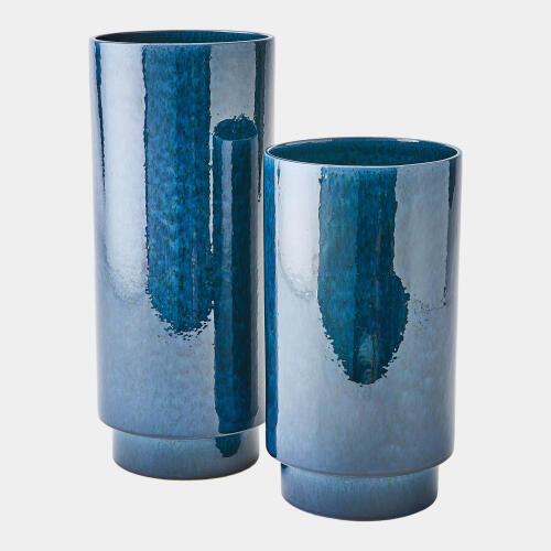 Rolo Vase-Dark Blue-Lg