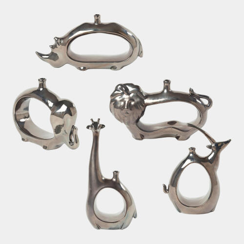 Alfonso Lion Vase-Metallic