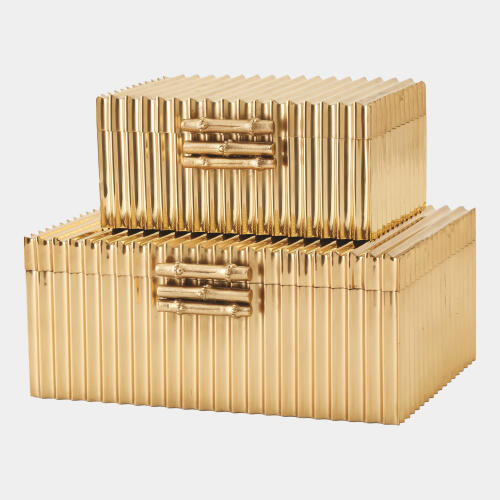 Kai Corrugated Bamboo Box-Brass