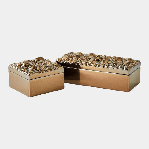 Arno Pebbles Box-Rectangular-Bronze
