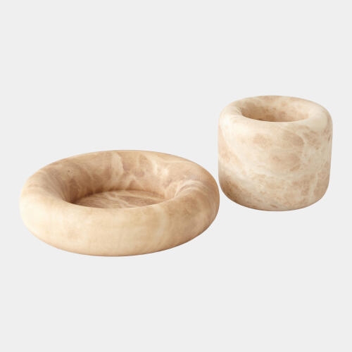 Claudia Ring Bowl-Alabaster-Sand-Tall