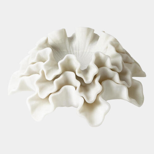 Froisser Marble Ruffle Bowl-White